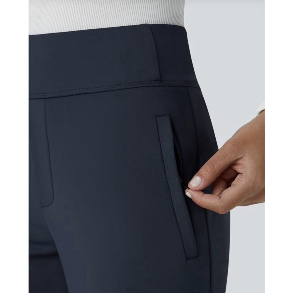 Halara FlexDayStretch Mid Rise Side Zipper Pocket Work Flare Pants med petite - Picture 8 of 8
